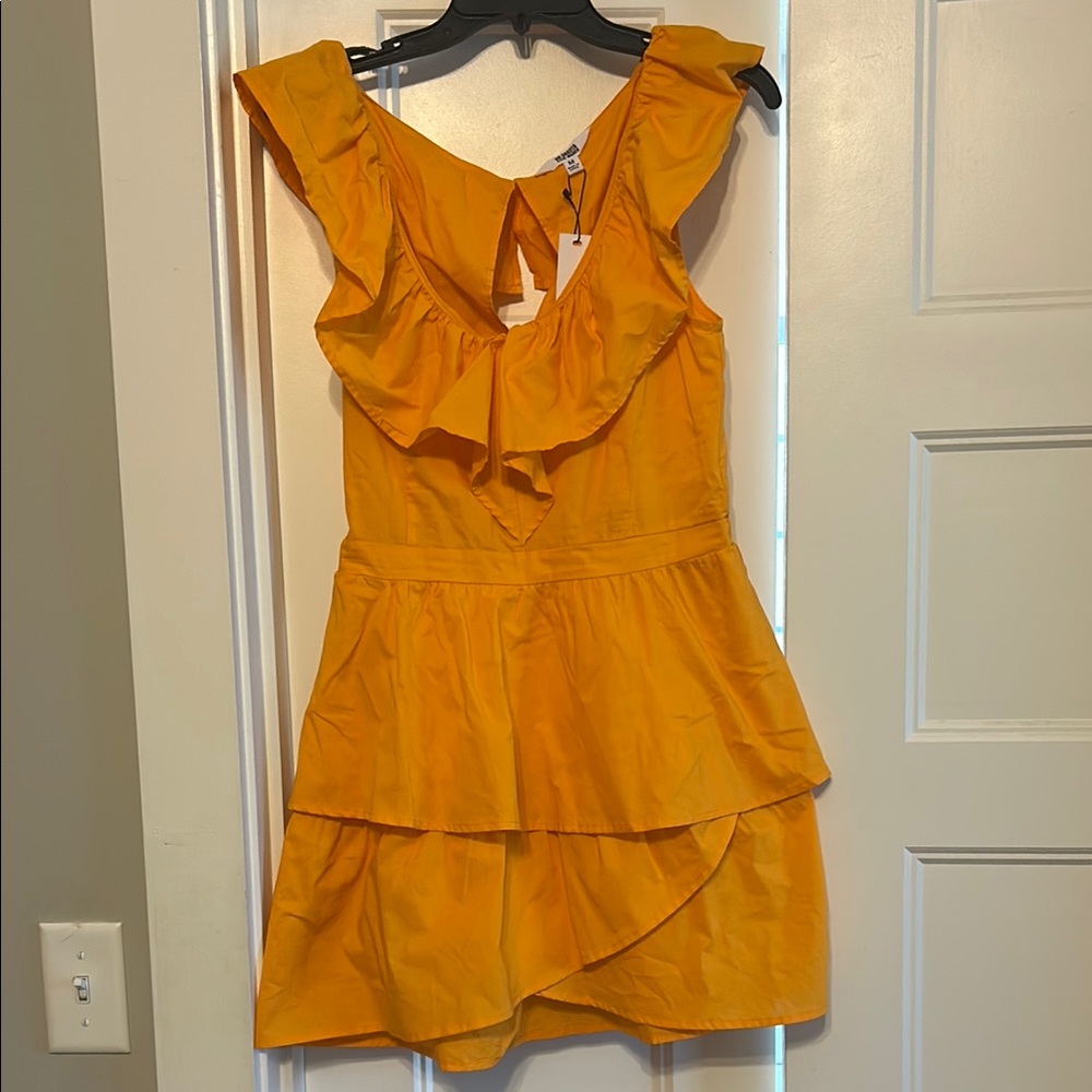 BB Dakota Yellow Ruffle Dress